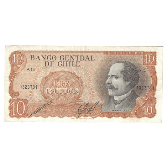 bankovka, 
  
  Čile, 
  
  10 Escudos