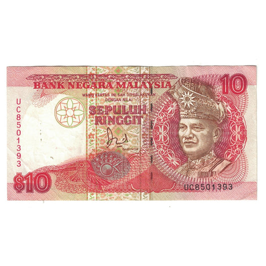 bankovka, 
  
  Malajzia, 
  
  10 ringgitov