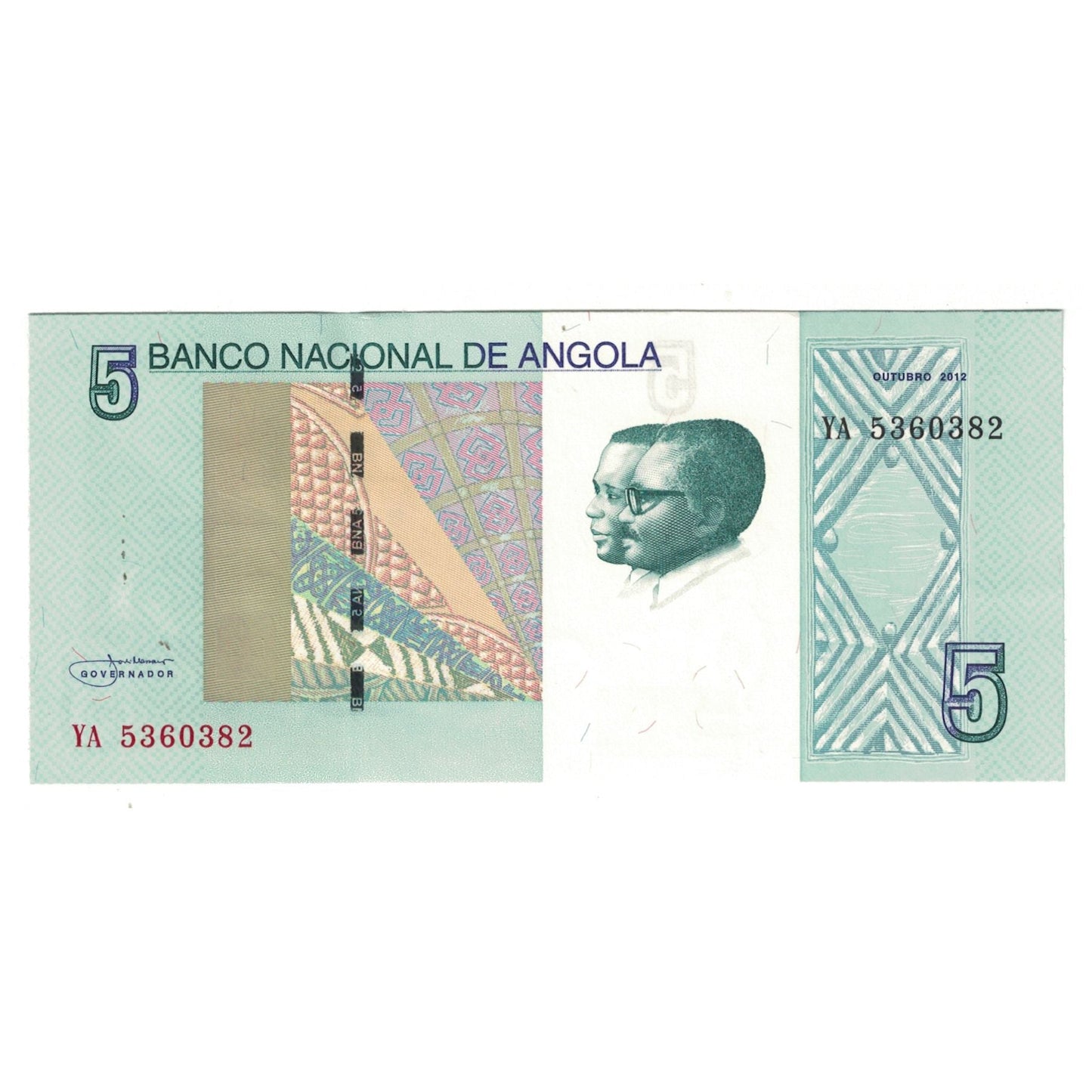 bankovka, 
  
  Angola, 
  
  5 Kwanzas