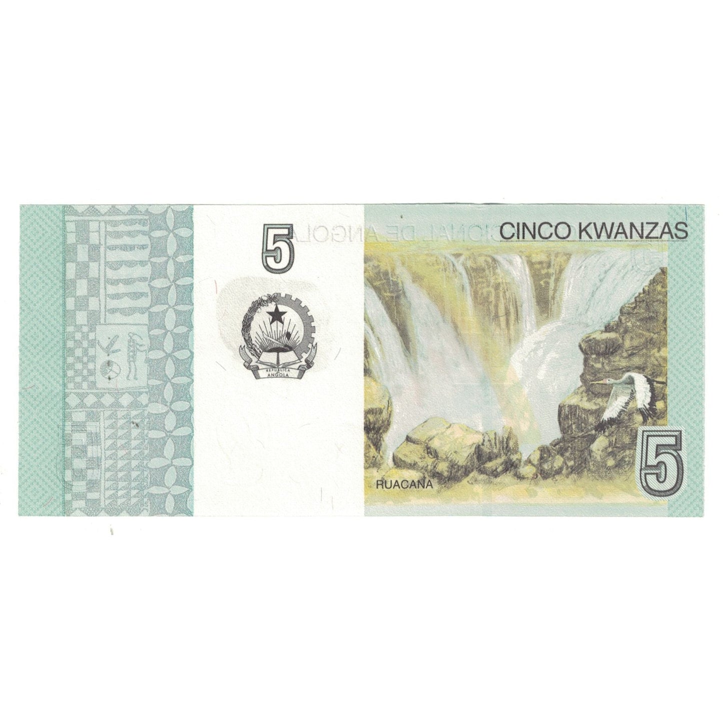 bankovka, 
  
  Angola, 
  
  5 Kwanzas