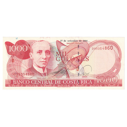 bankovka, 
  
  Kostarika, 
  
  1000 Colones