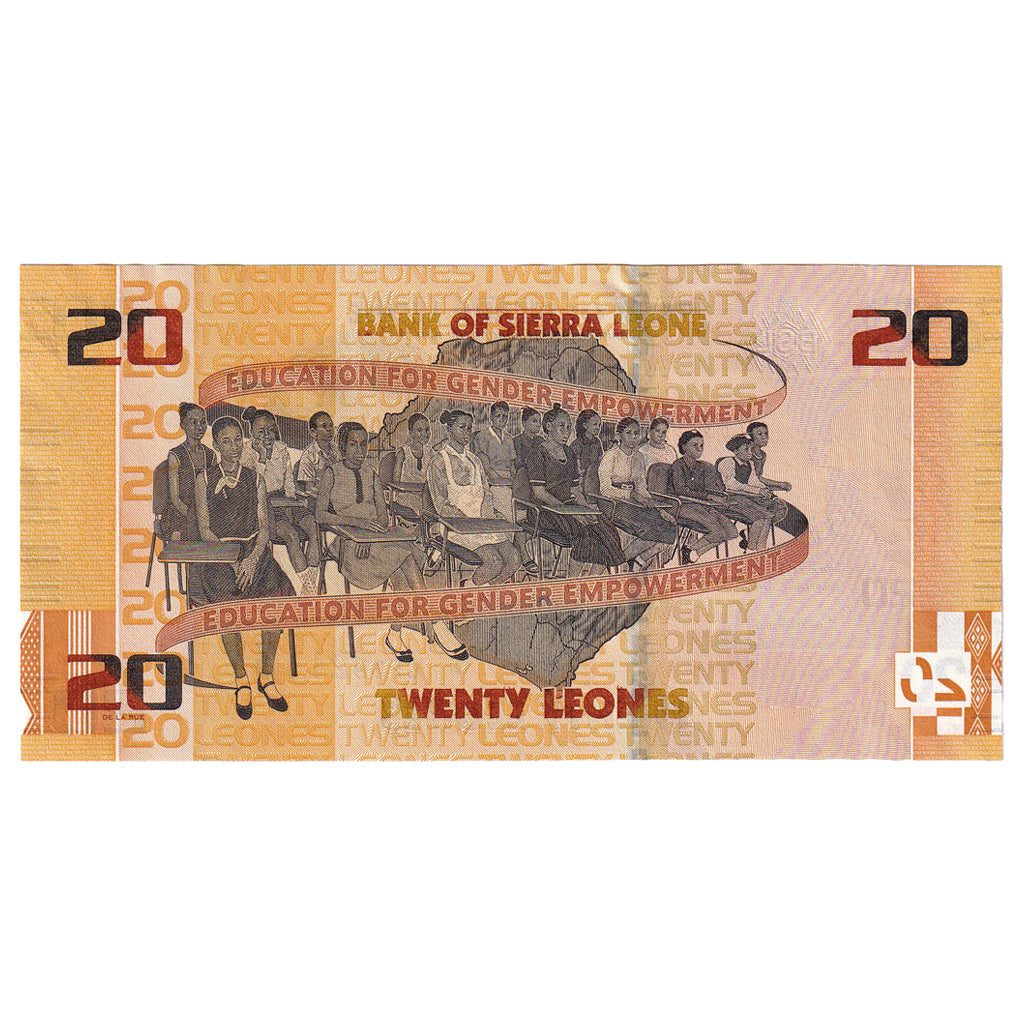 bankovka, 
  
  Sierra Leone, 
  
  20 Leonov