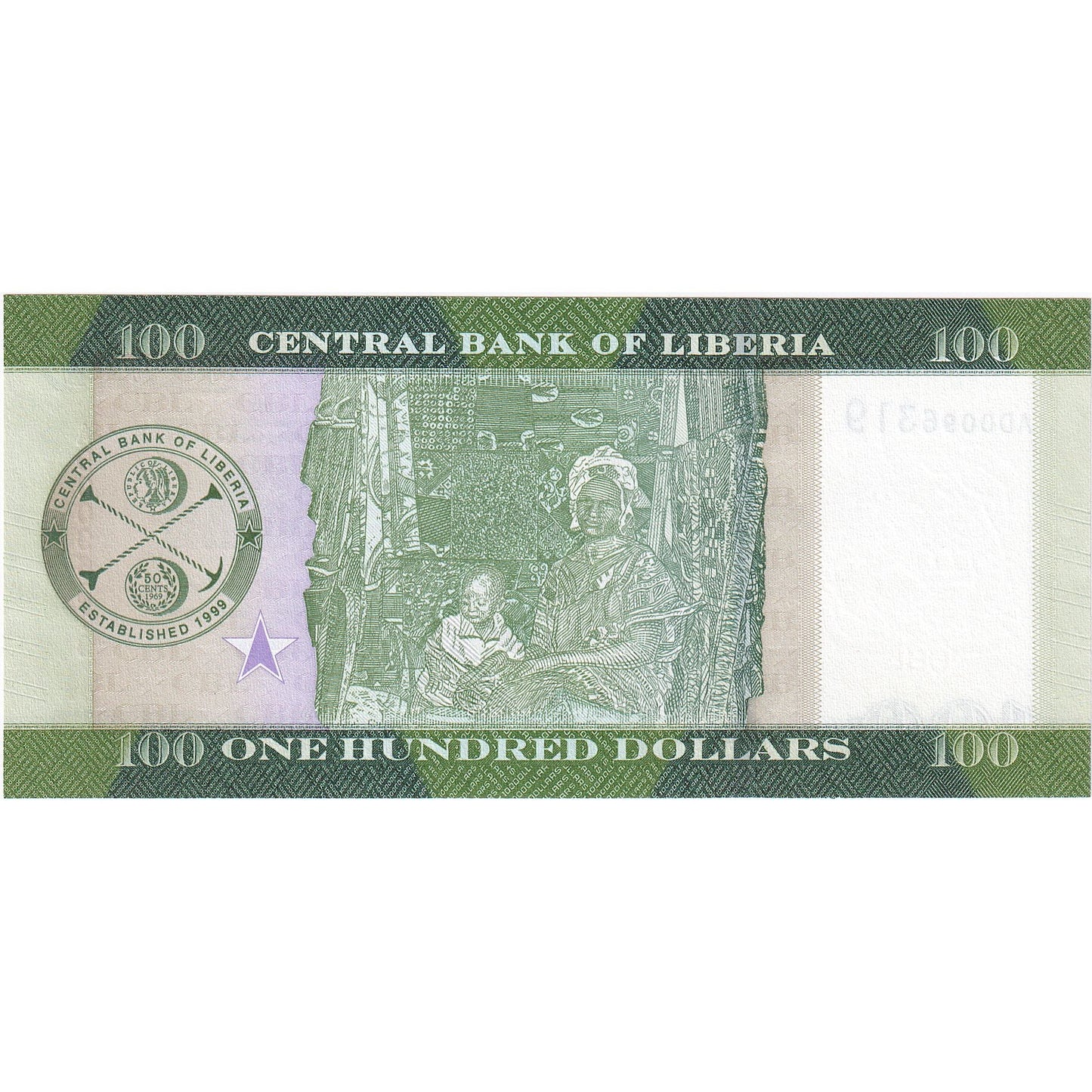 Libéria, 
  
  100 dolárov, 
  
  2017