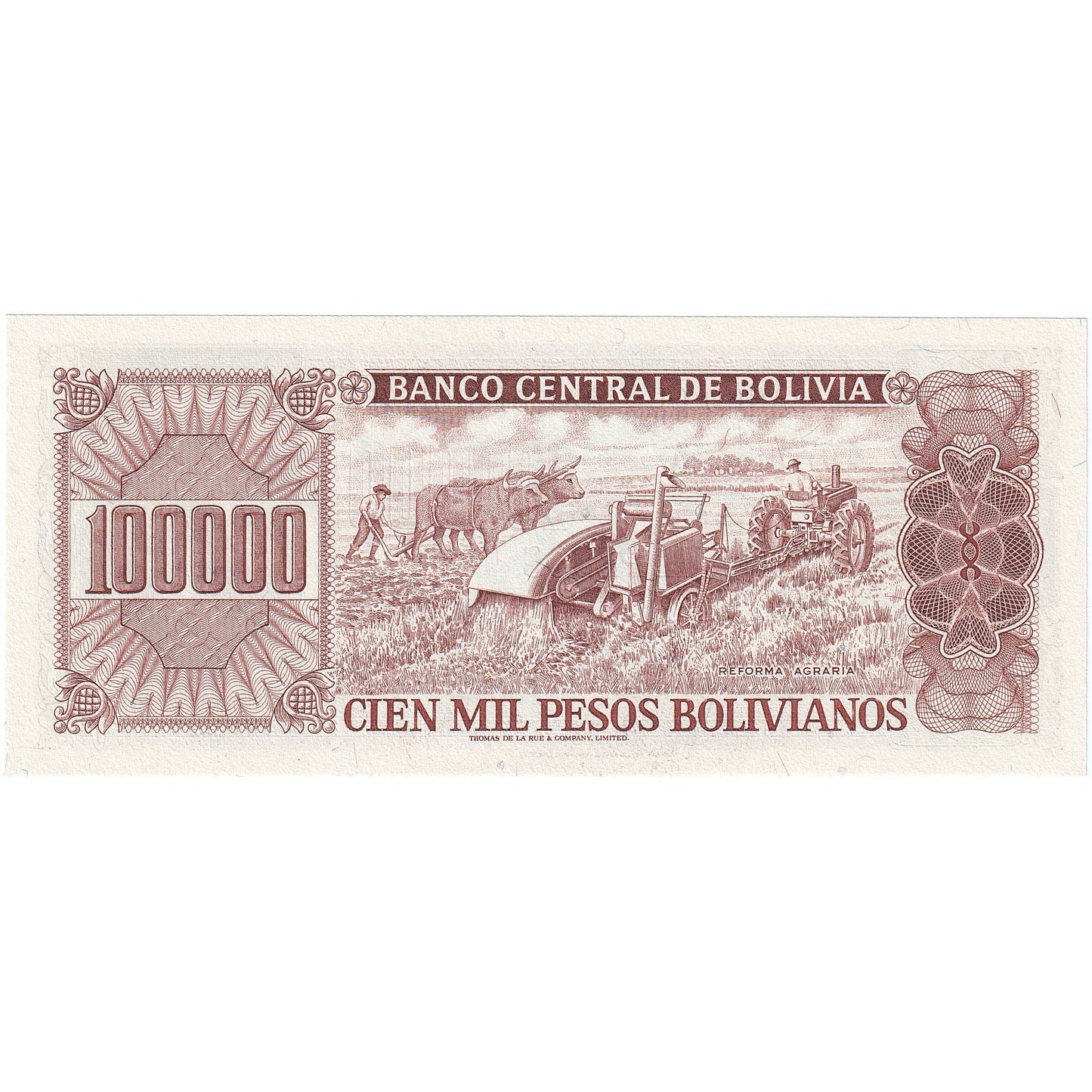 Bolívia, 
  
  100, 
  
  000 bolívianskych pesos