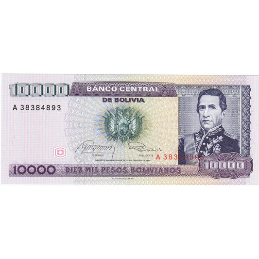 Bolívia, 
  
  10, 
  
  000 bolívianskych pesos