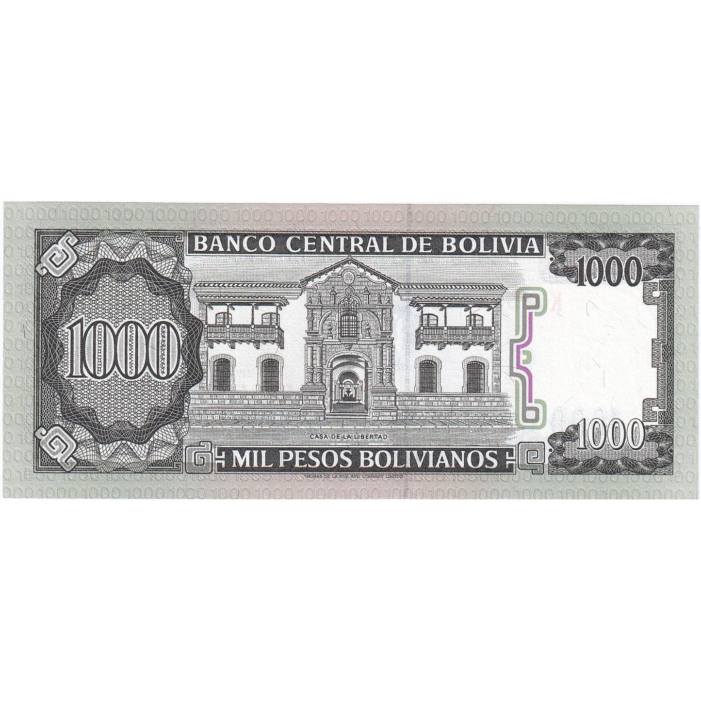 Bolívia, 
  
  1000 pesos bolivianos, 
  
  1982