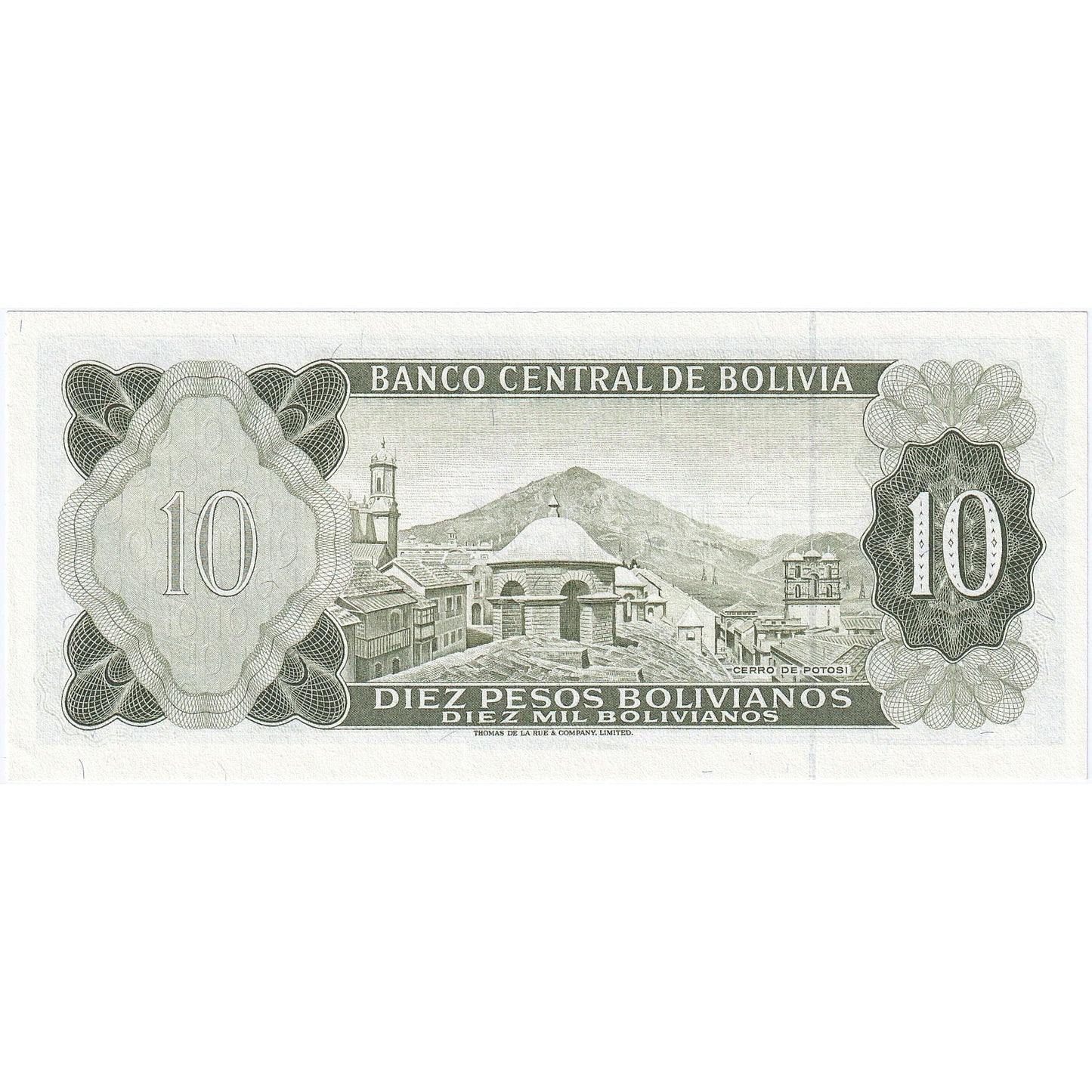 Bolívia, 
  
  10 pesos bolivianos, 
  
  L.1962