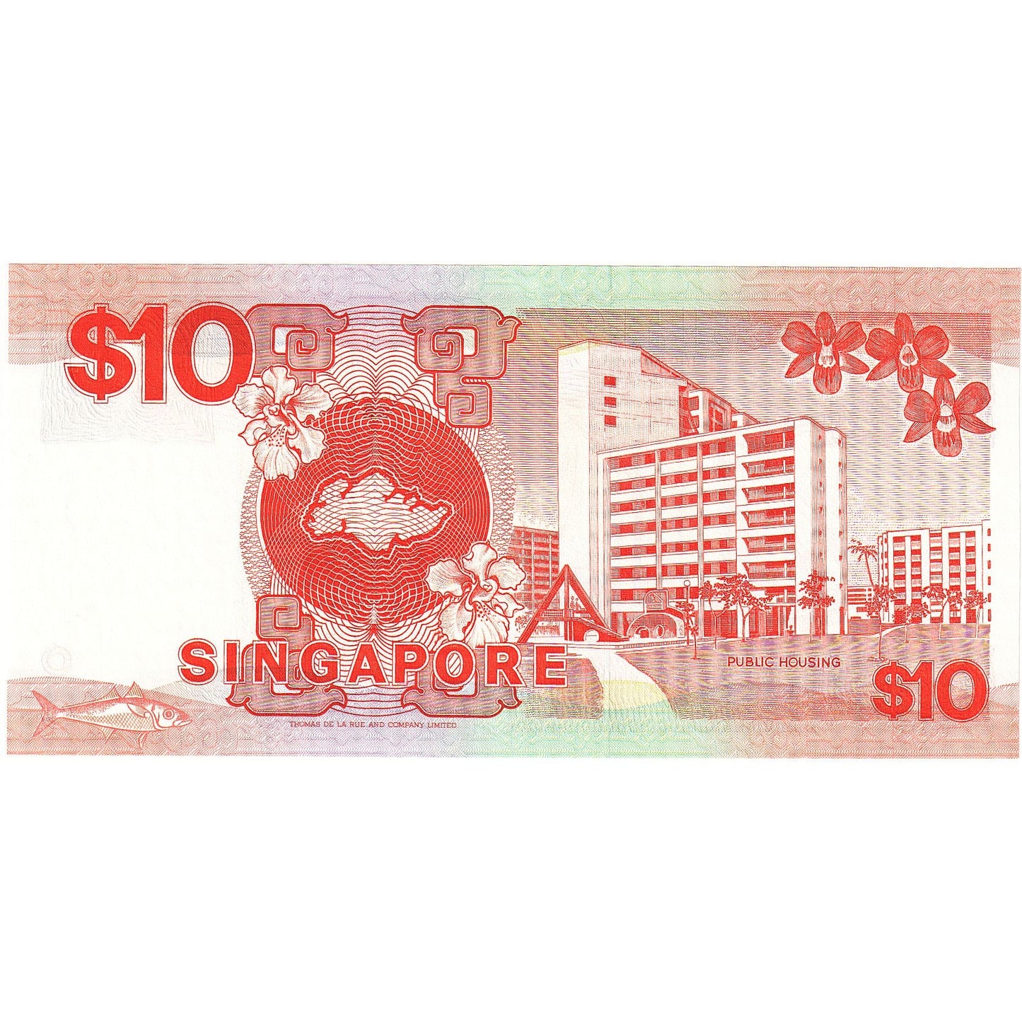 Singapur, 
  
  10 dolárov, 
  
  1976