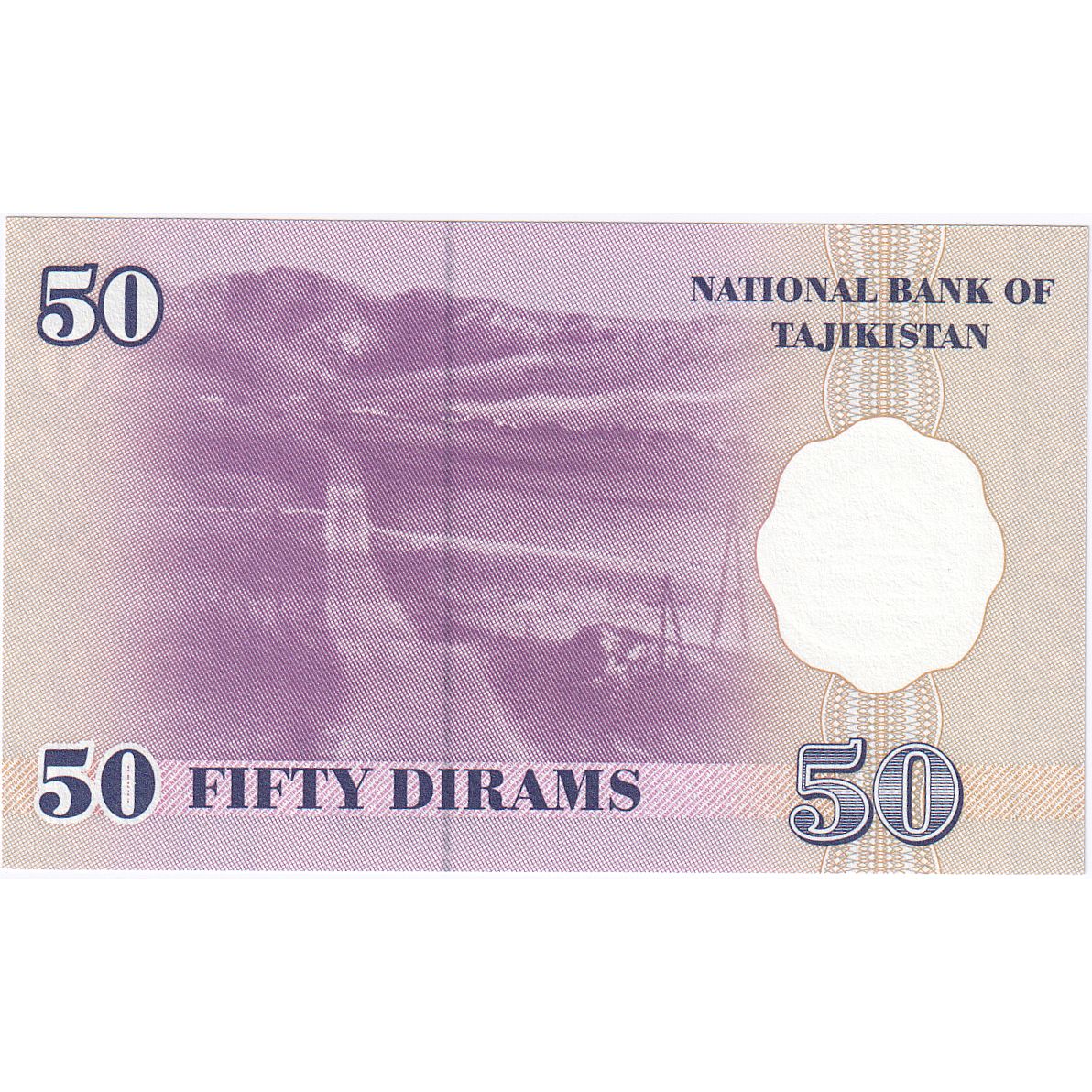 Tadžikistan, 
  
  50 diramov, 
  
  1999