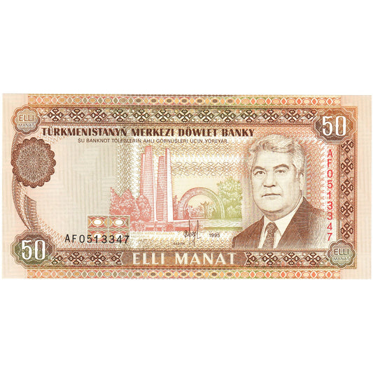 bankovka, 
  
  Turkménsko, 
  
  50 Manat