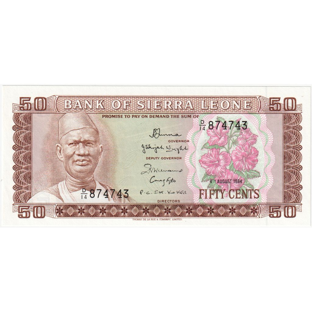 Sierra Leone, 
  
  50 centov, 
  
  NEDATOVANÉ (1984)