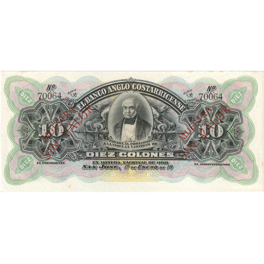 Kostarika, 
  
  10 Colones, 
  
  1903-01-01