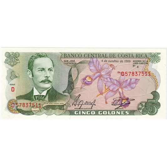 Kostarika, 
  
  5 Colones, 
  
  1989