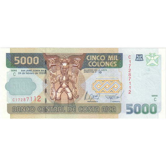 bankovka, 
  
  Kostarika, 
  
  5000 Colones