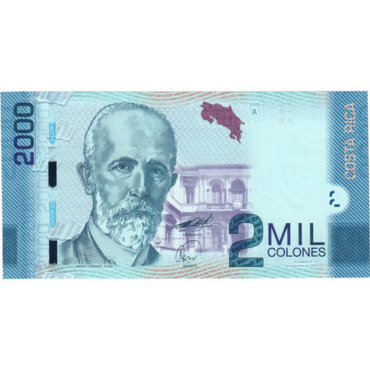 bankovka, 
  
  Kostarika, 
  
  2000 Colones