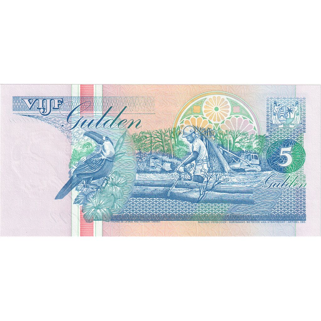 Surinam, 
  
  5 zlatých, 
  
  1991-07-09