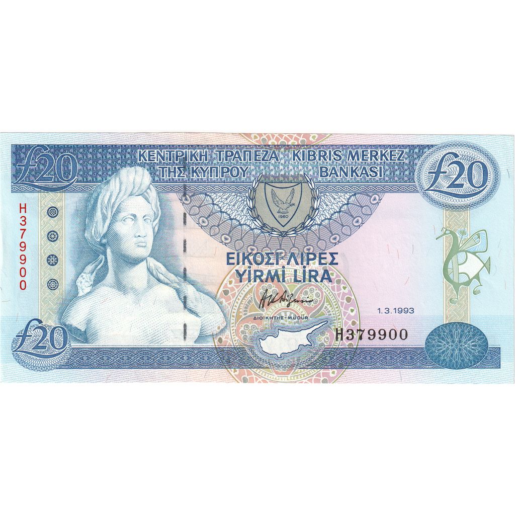 Cyprus, 
  
  20 libier, 
  
  1993