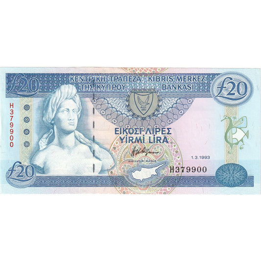 Cyprus, 
  
  20 libier, 
  
  1993