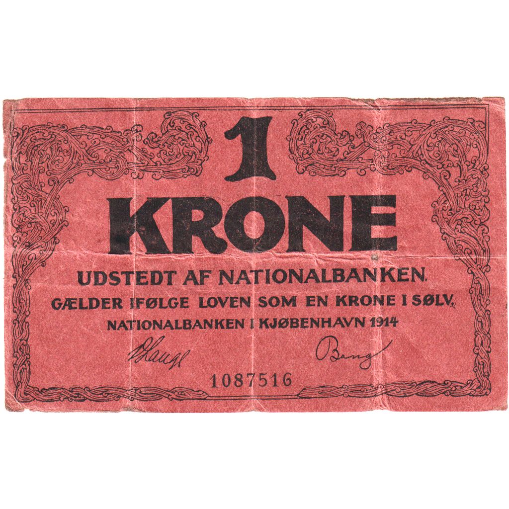 Dánsko, 
  
  1 koruna, 
  
  10.10.1914