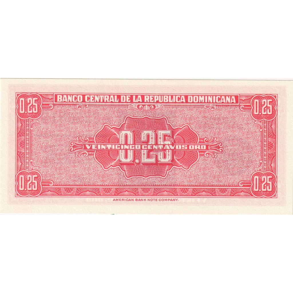 Dominikánska republika, 
  
  25 Centavos Oro, 
  
  Vzorka