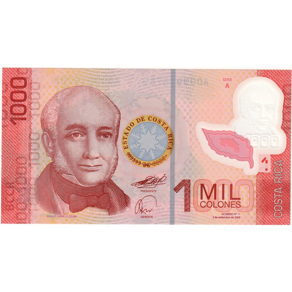 Kostarika, 
  
  1000 Colones, 
  
  2009