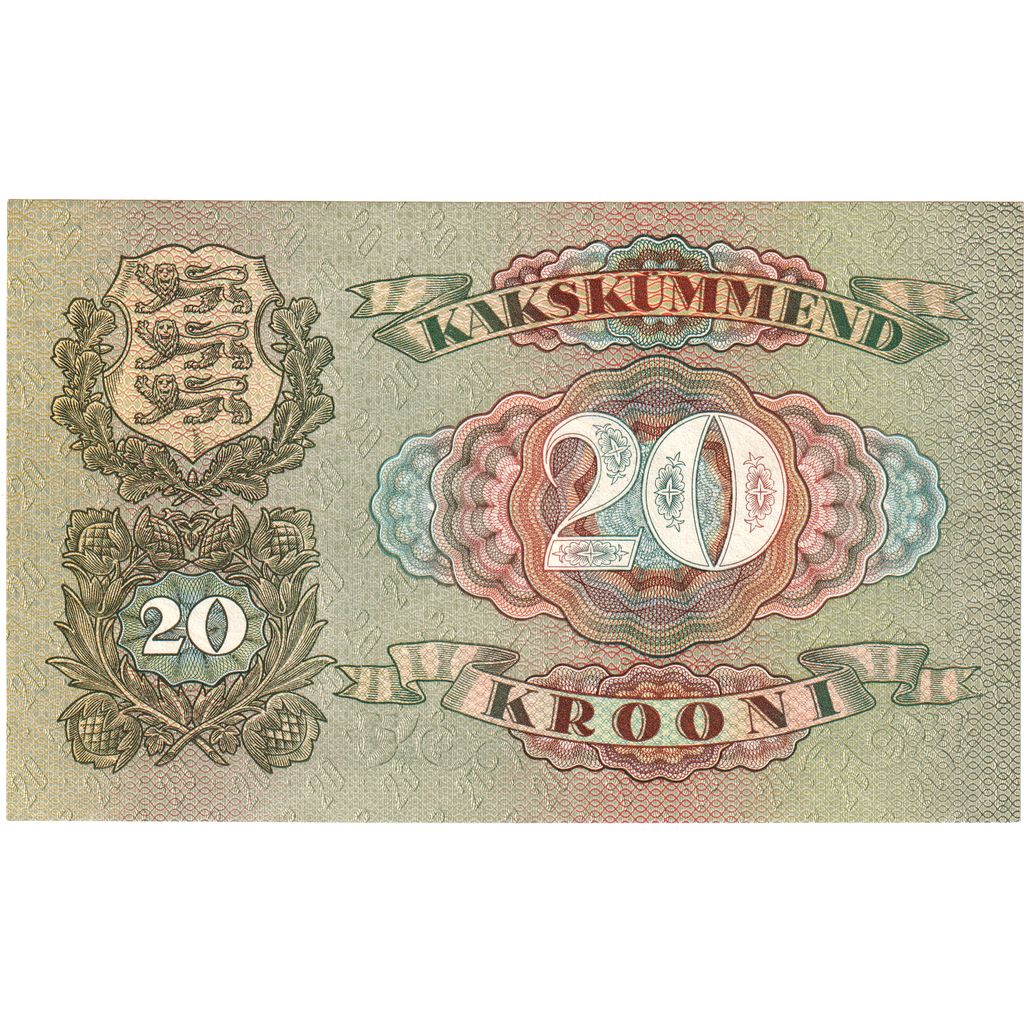 Estónsko, 
  
  20 korún, 
  
  1932