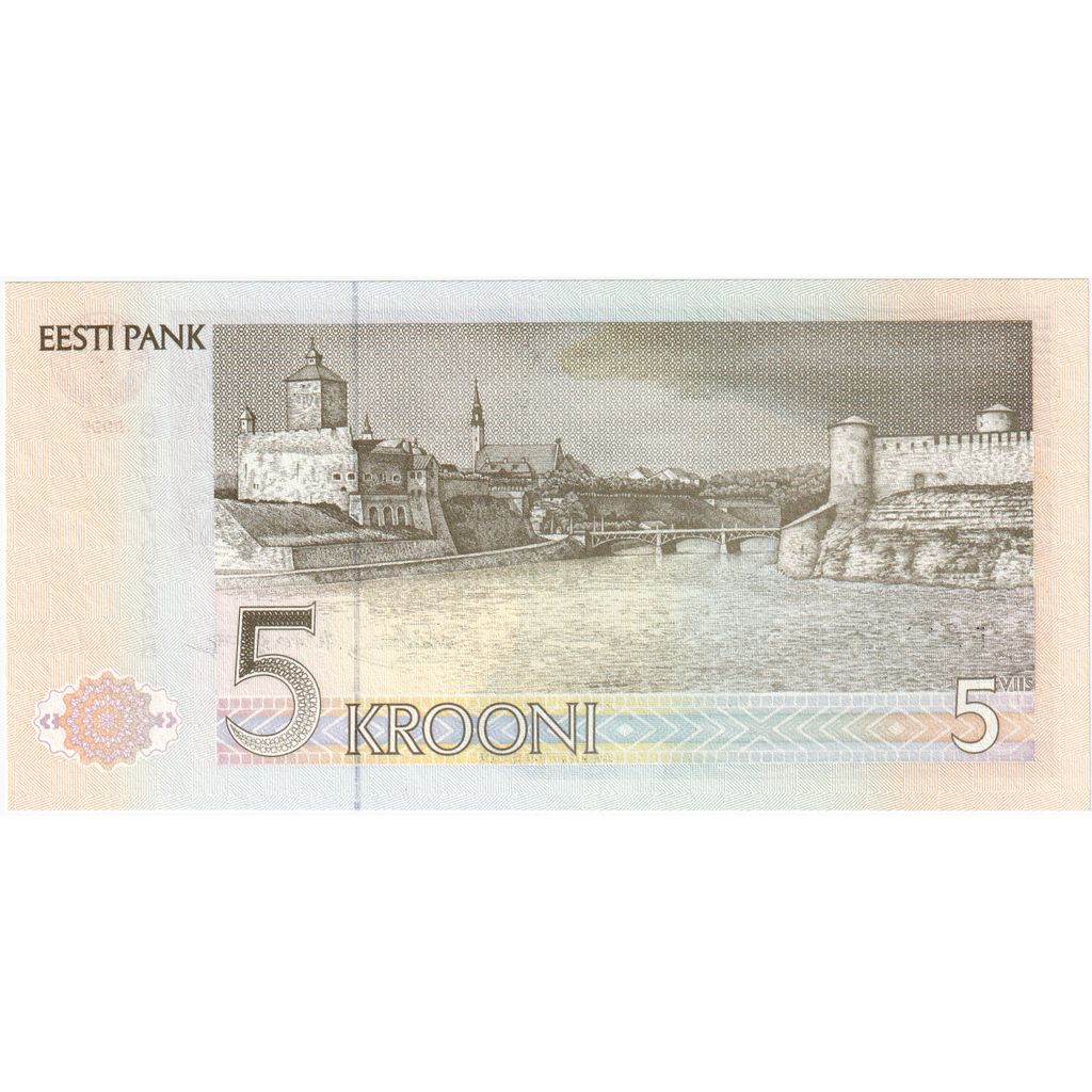 Estónsko, 
  
  5 Krooni, 
  
  1992