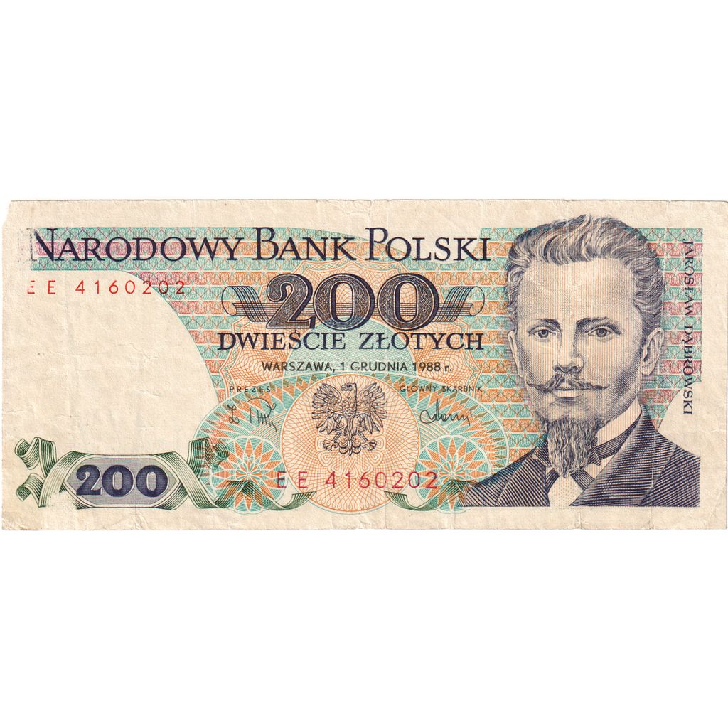 Poľsko, 
  
  200 zlotých, 
  
  12.12.1988