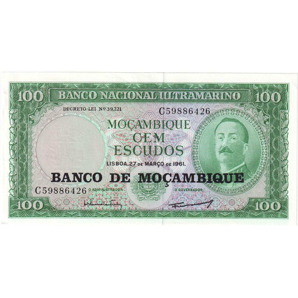 Mozambik, 
  
  100 Escudos, 
  
  1961-03-27