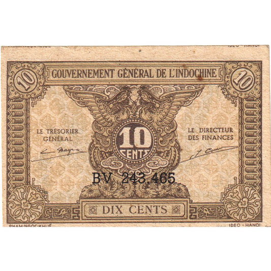 Indočína, 
  
  10 centov, 
  
  VF(20-25)