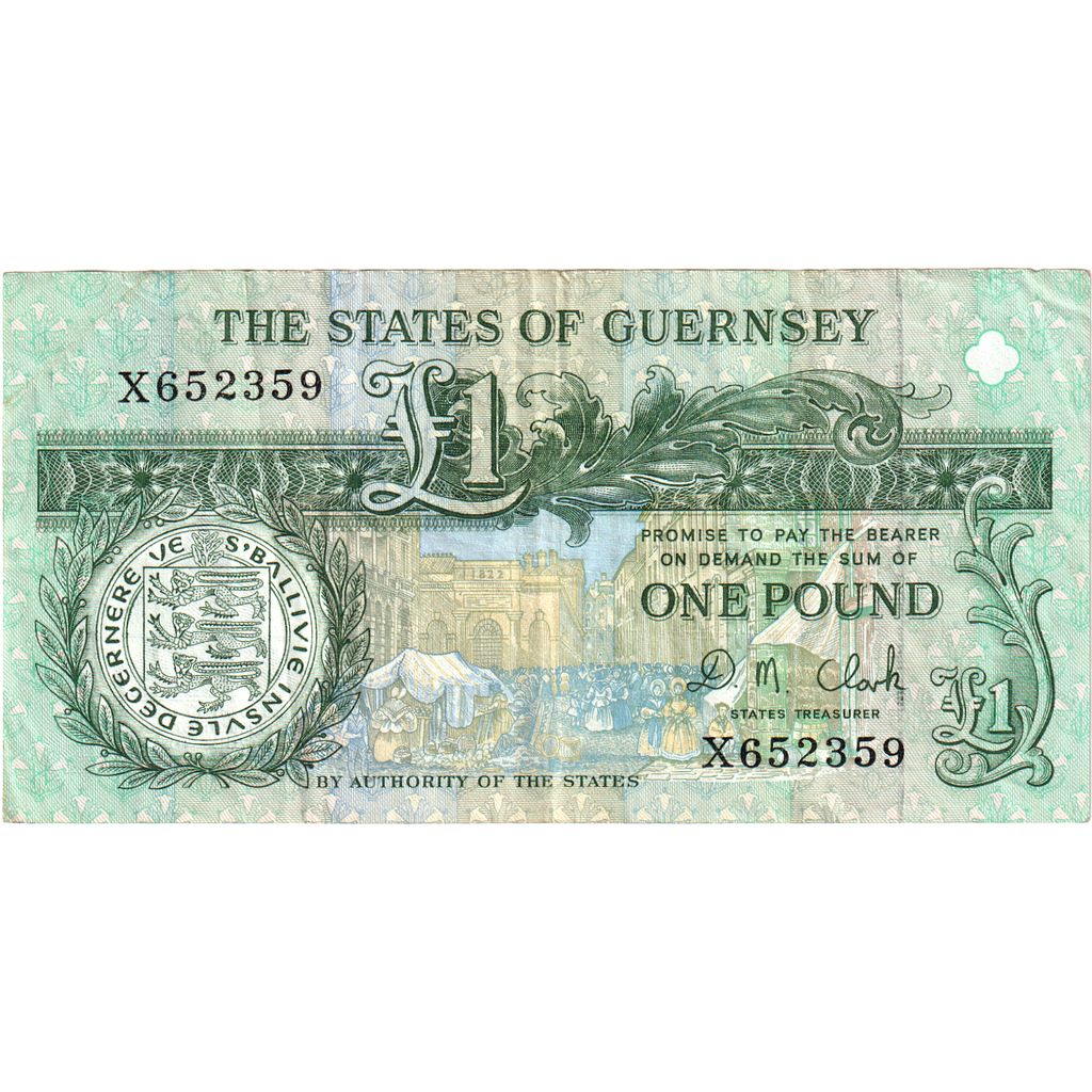 Guernsey, 
  
  1 libra, 
  
  EF(40-45)