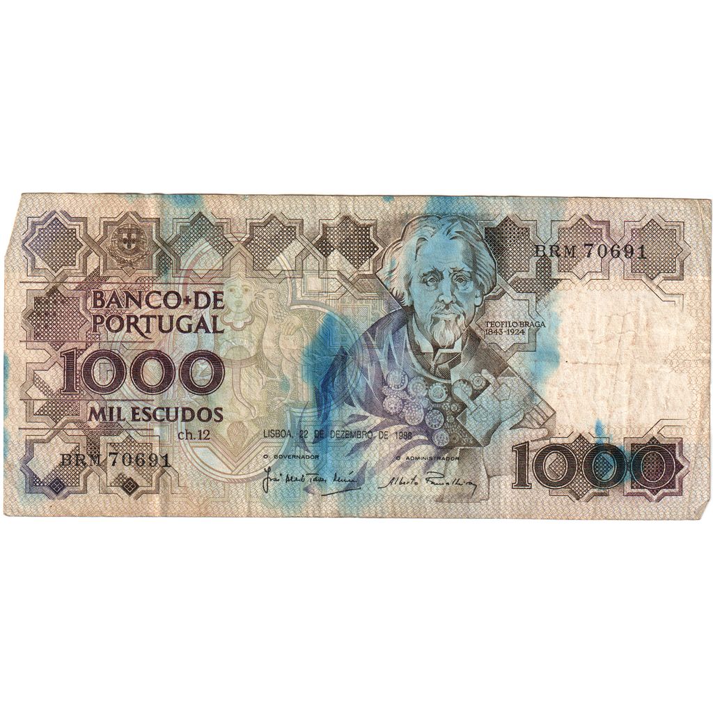 Portugalsko, 
  
  1000 Escudos, 
  
  1988-12-22