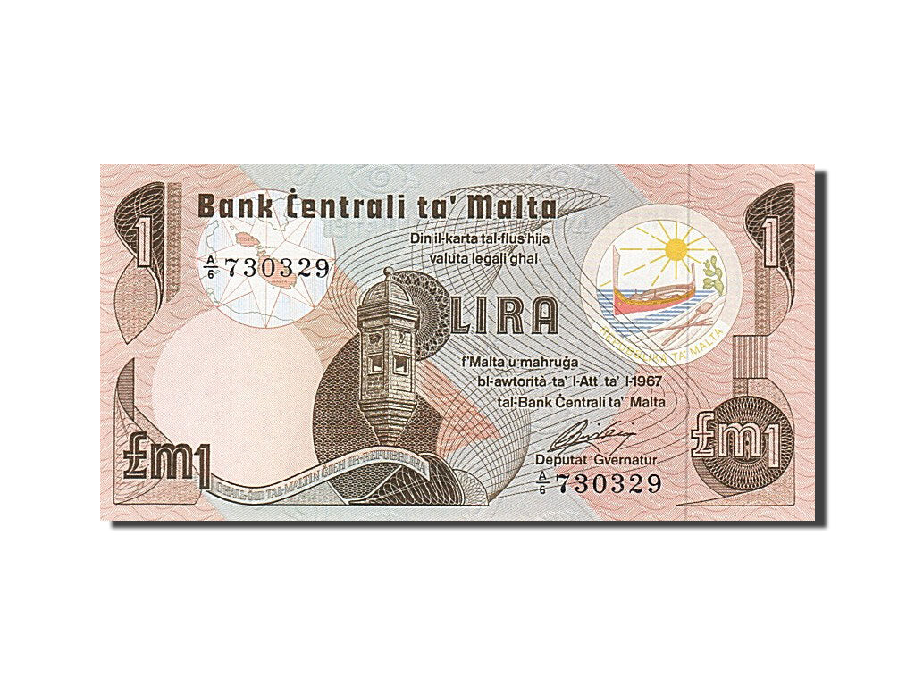 bankovka, 
  
  malta, 
  
  1 líra