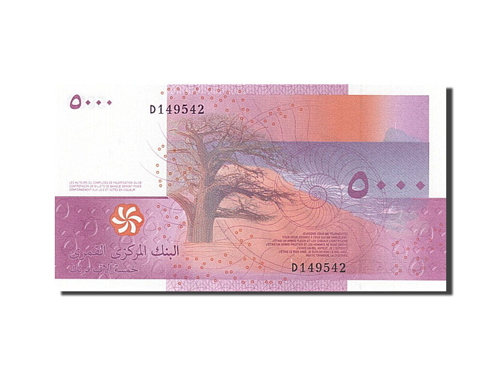 bankovka, 
  
  Komory, 
  
  5000 frankov