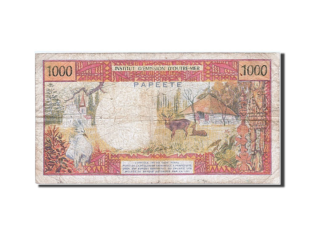 bankovka, 
  
  Tahiti, 
  
  1000 frankov