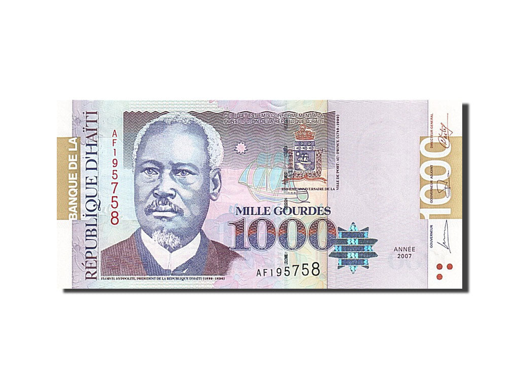 bankovka, 
  
  Haiti, 
  
  1000 gurd