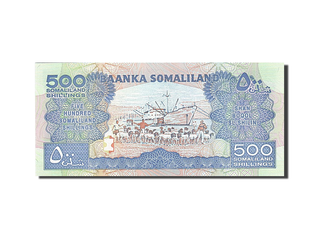 bankovka, 
  
  Somaliland, 
  
  500 šilingov = 500 šilinov