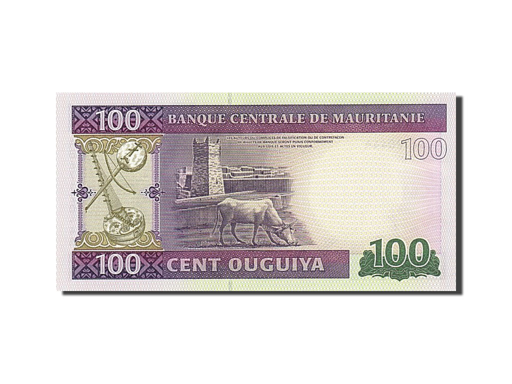 bankovka, 
  
  Mauretánia, 
  
  100 Ouguiya