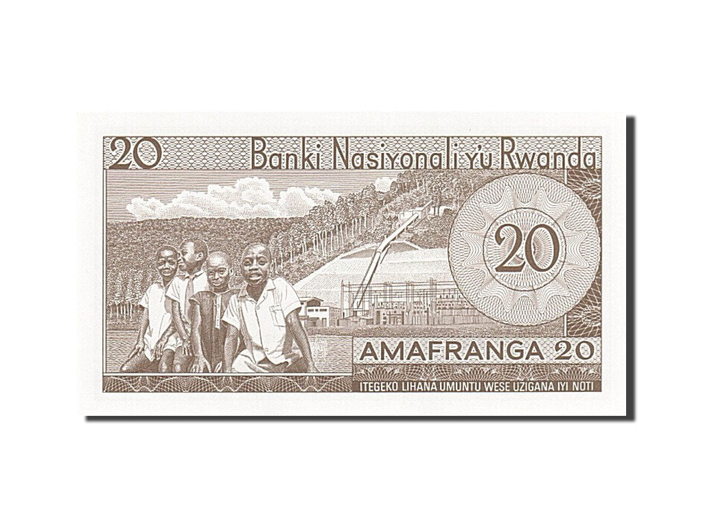 bankovka, 
  
  Rwanda, 
  
  20 frankov