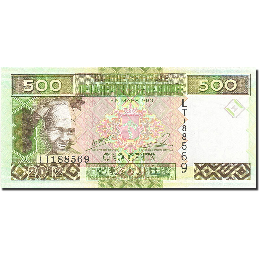 bankovka, 
  
  Guinea, 
  
  500 frankov