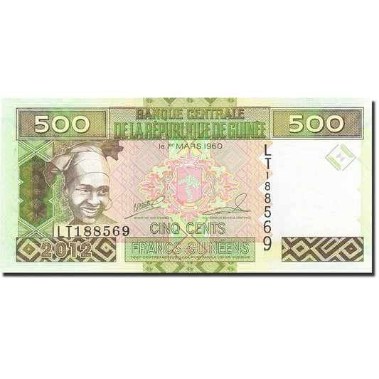 bankovka, 
  
  Guinea, 
  
  500 frankov