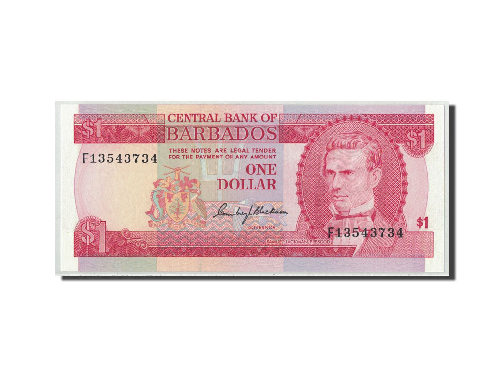 bankovka, 
  
  Barbados, 
  
  1 dolár