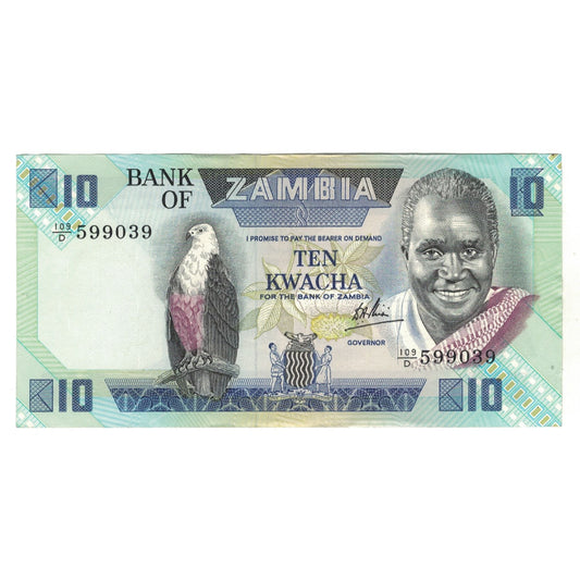 bankovka, 
  
  Zambia, 
  
  10 Kwacha