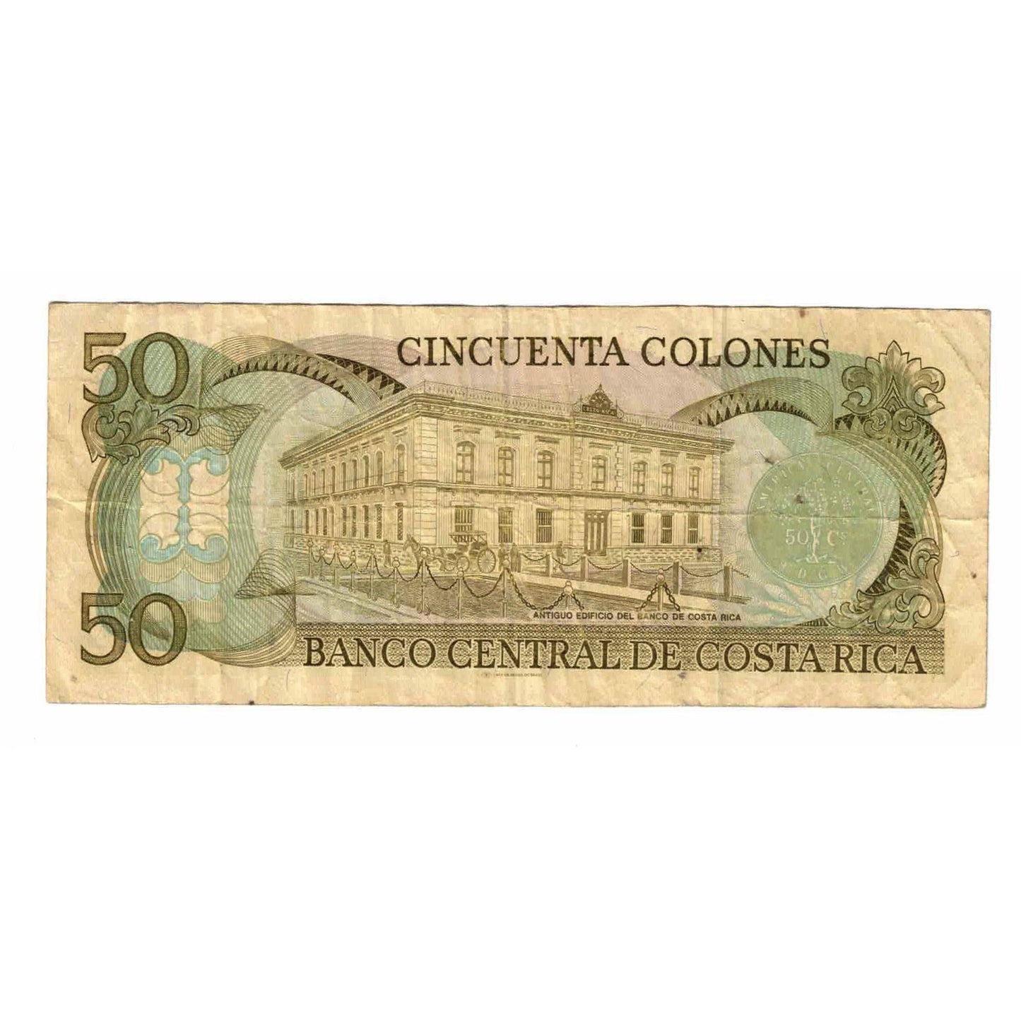 bankovka, 
  
  Kostarika, 
  
  50 Colones