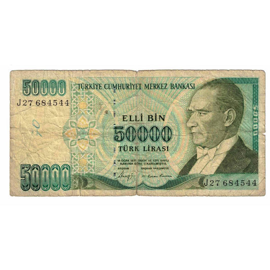 bankovka, 
  
  Turecko, 
  
  50