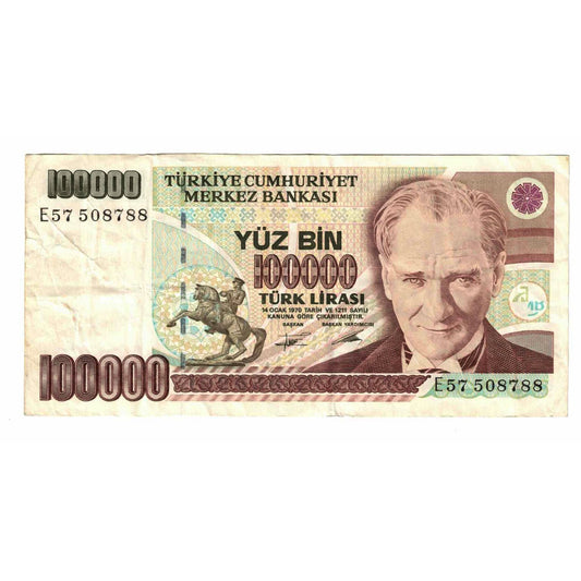 bankovka, 
  
  Turecko, 
  
  100