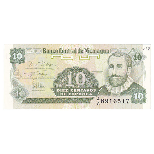 bankovka, 
  
  Nikaragua, 
  
  10 Centavos