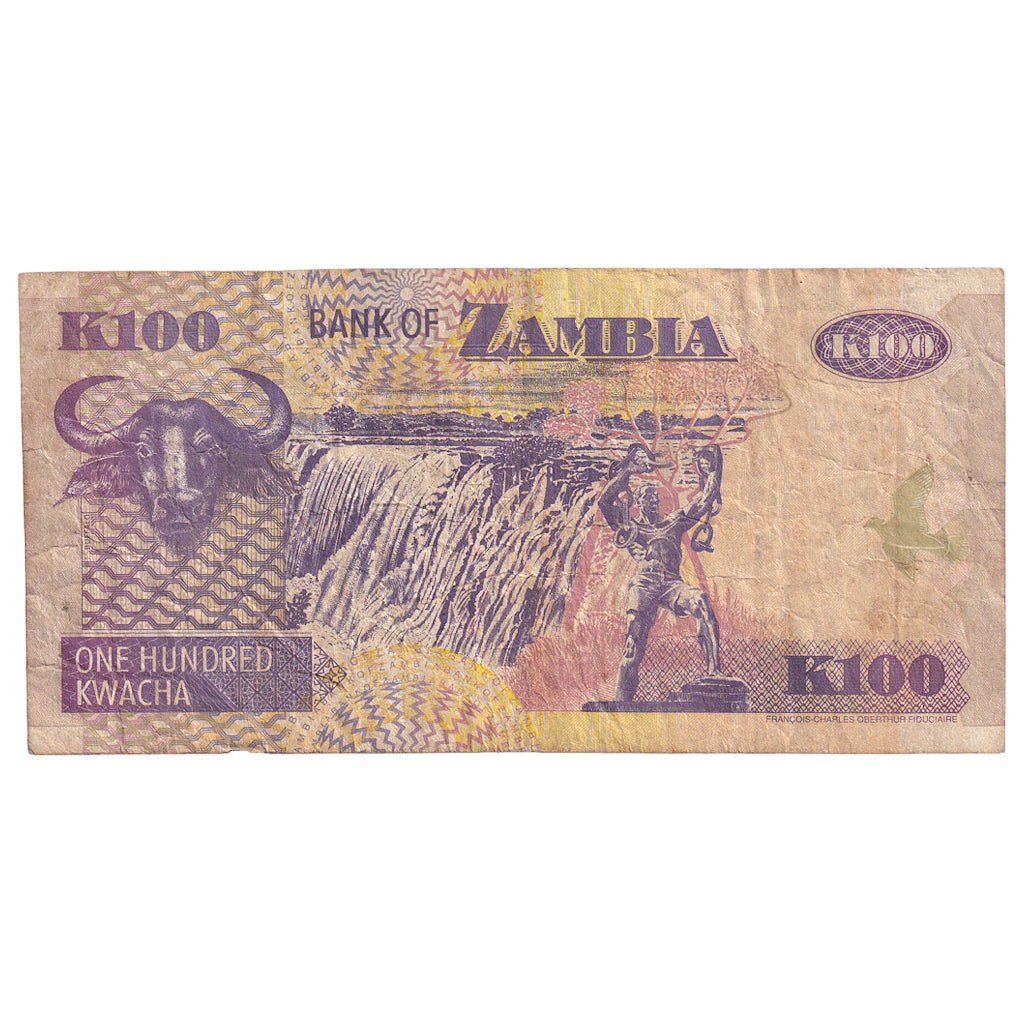 bankovka, 
  
  Zambia, 
  
  100 Kwacha