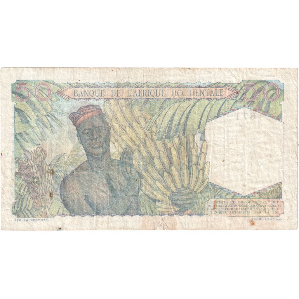 francúzska západná Afrika, 
  
  50 frankov, 
  
  1948