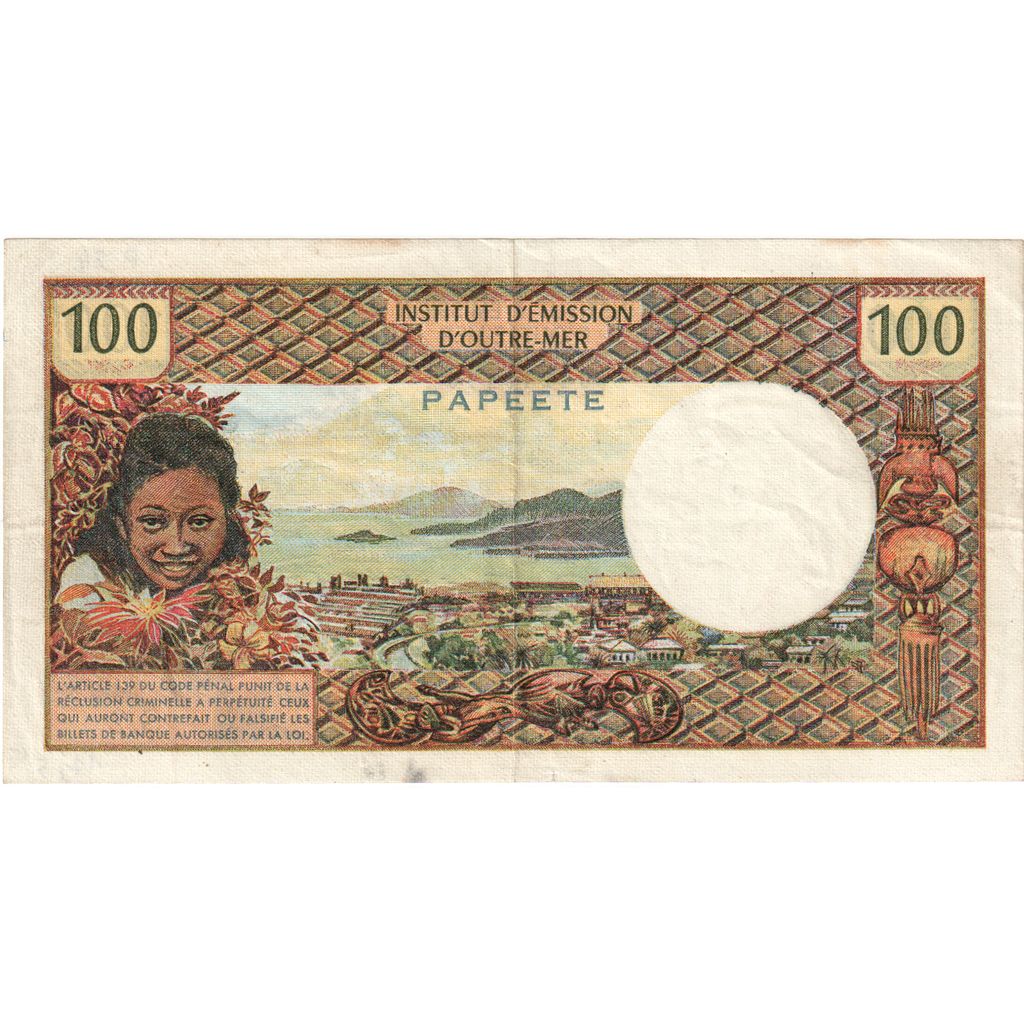 Tahiti, 
  
  100 frankov, 
  
  EF(40-45)